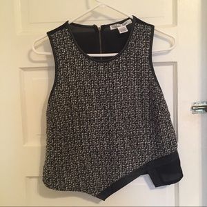 Black and white shear dress top
